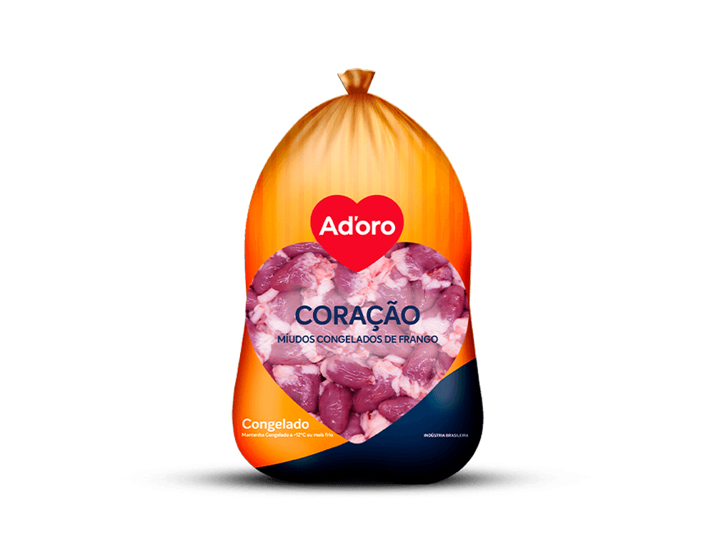 CORAÇÃO DE FRANGO CONGELADO ADORO (CX 20 KG)